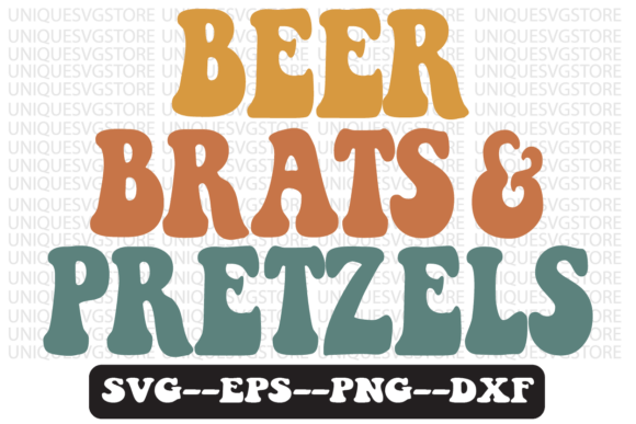 Beer Brats and Pretzels Retro Svg Design for Graphics & Crafts
