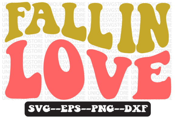 Fall in Love Quote Retro Svg Design for Crafts and Graphics
