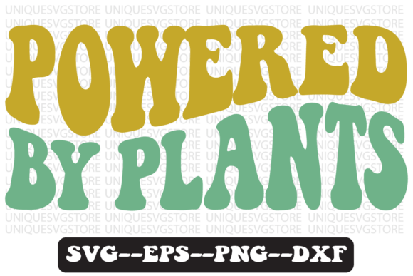 P Powered by Plants Quote Retro Svg Design for Crafts and Graphics