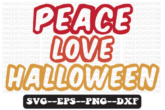 Peace Love Halloween Retro Svg Design Review