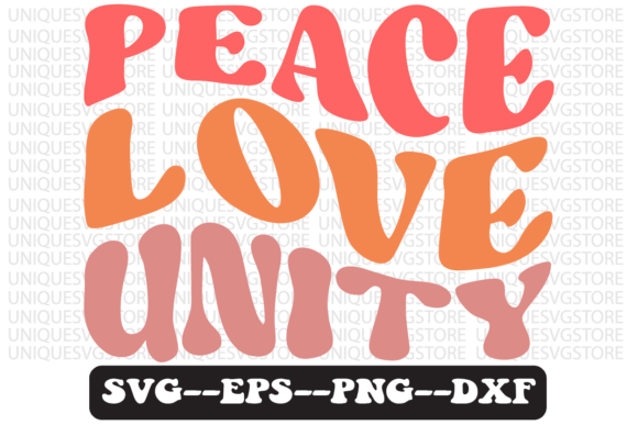 Peace Love Unity Quote Retro Svg Design for Crafts and Graphics
